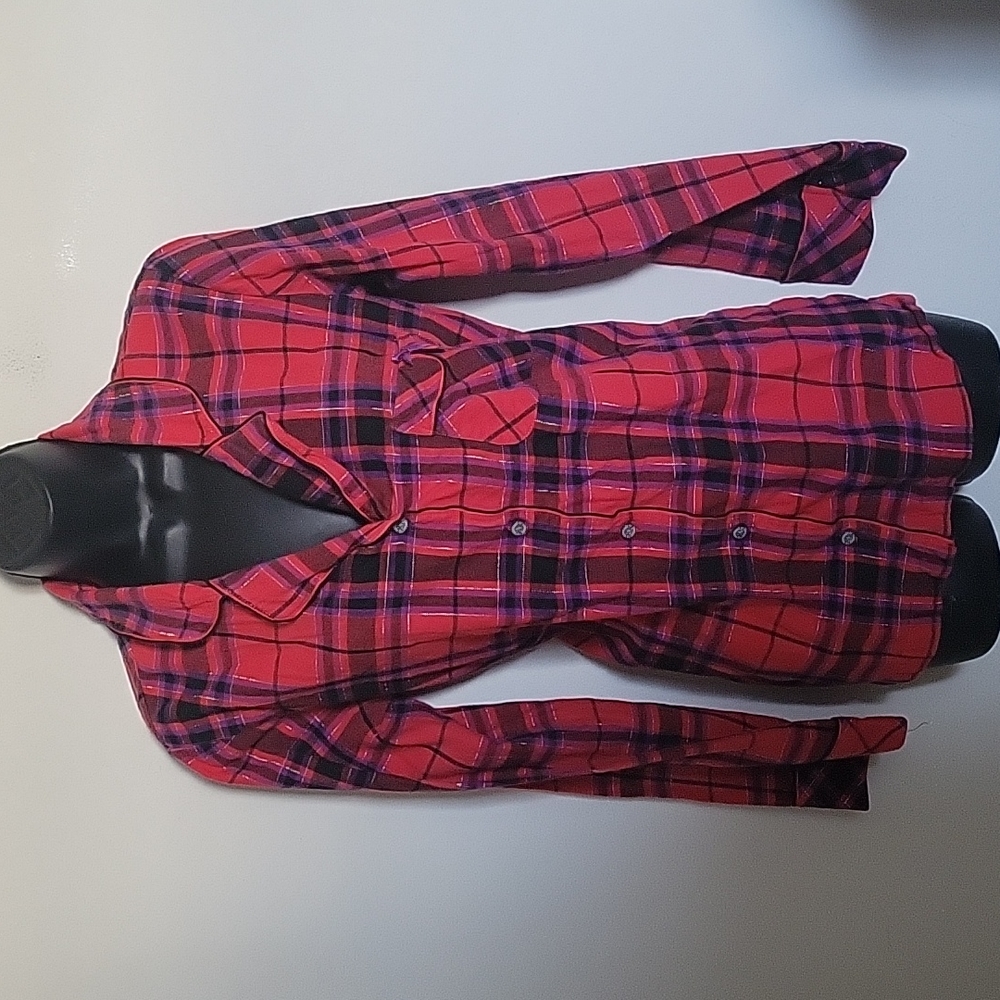Victoria's Secret Plaid Button Up Pajama Top